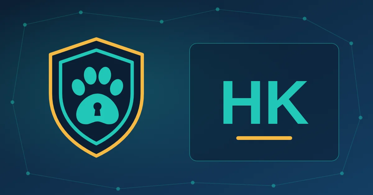 VPN Guard Dog 盾牌与 HK 标识：香港 VPN 推荐