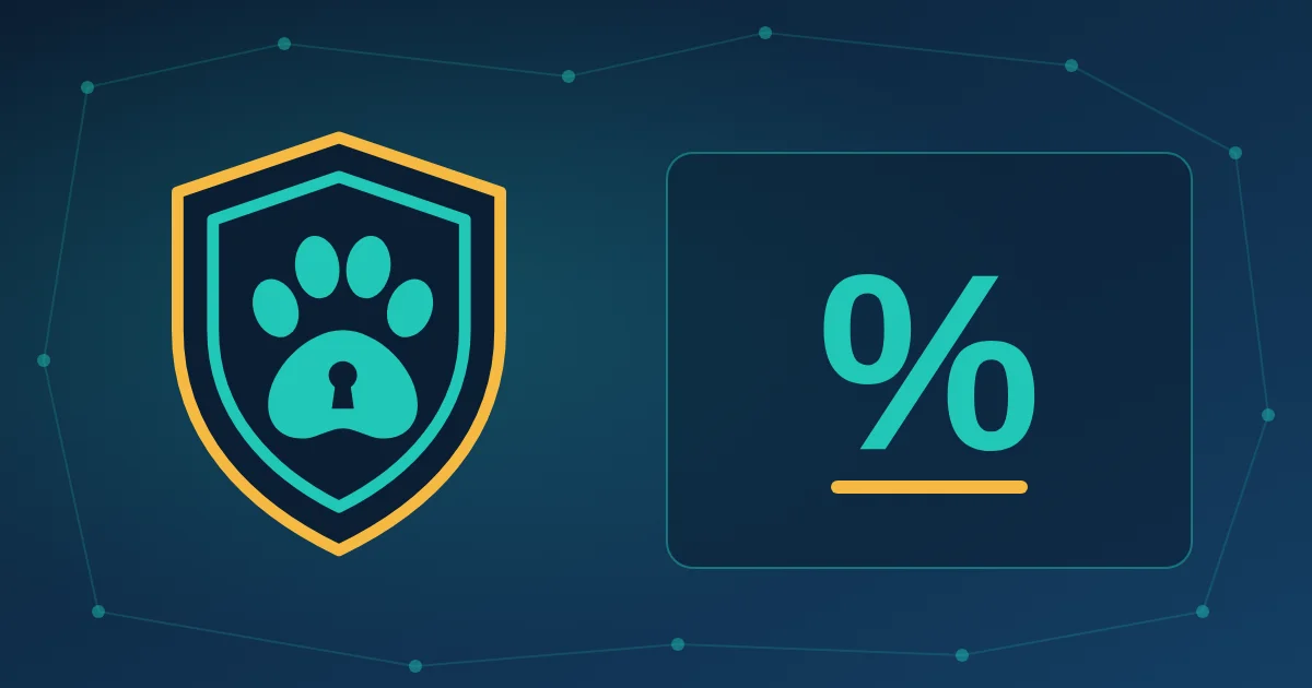 VPN Guard Dog 盾牌与百分号：VPN 优惠与价格